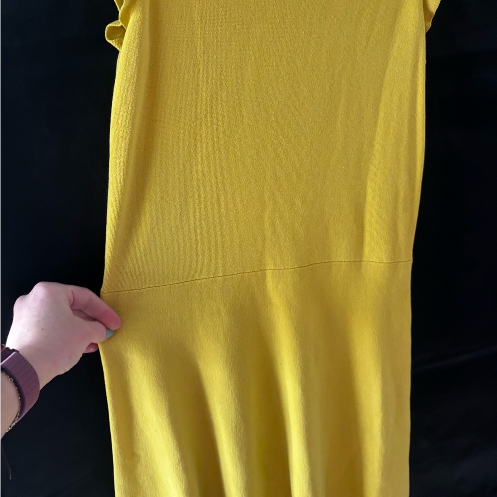 Ann Taylor Yellow Ruffle Sleeveless A-Line Dress - Picture 3 of 9